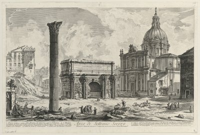 View of the Arch of Septimius Severus by Giovanni Battista Piranesi