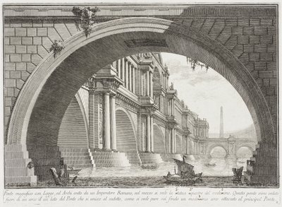 Bridge Covered by Loggias and Arches by Giovanni Battista Piranesi