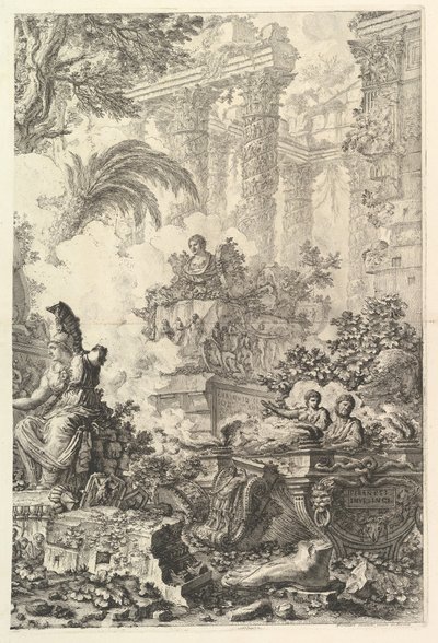 Frontispiece, with Statue of Minerva, ca. 1748 by Giovanni Battista Piranesi