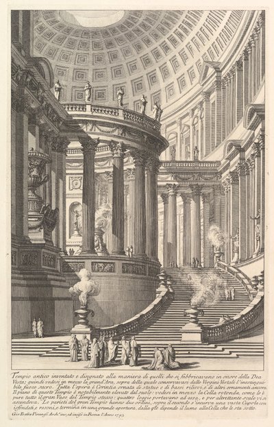 Imaginary Ancient Temple Designed in the Style of Those Built in Honor of the Goddess by Giovanni Battista Piranesi