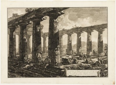 Interior View of the Temple Believed to Have Been Dedicated to Juno, from Different Views of Paestum by Giovanni Battista Piranesi