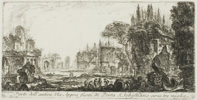 Part of the Ancient Appian Way about Three Miles Outside Porta S. Sebastiano, plate 19 from Some Views of Triumphal Arches and Other Monuments by Giovanni Battista Piranesi