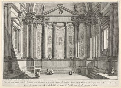 Plate 9: Colonnaded Hall According to the Custom of the Ancient Romans, from "Part One of Architecture and Perspectives: Drawn and Etched by Gio. Batt