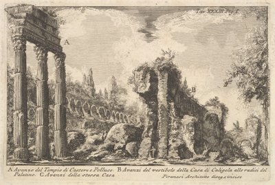Remains of the Temple of Castor and Pollux by Giovanni Battista Piranesi