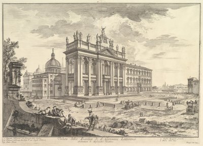 S. Giovanni in Laterano, Main Façade, with Palace and Scala Santa on the Right, from "Vedute di Roma" by Giovanni Battista Piranesi