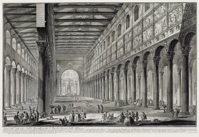 Section through the Interior of the Basilica San Paolo fuori le Mura (from: Views of Rome) by Giovanni Battista Piranesi