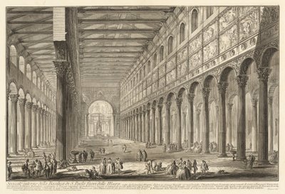 Interior view of the Basilica of Saint Paul Outside the Walls by Giovanni Battista Piranesi