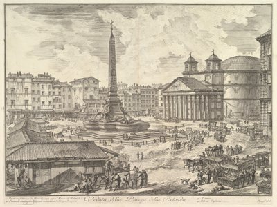 The Piazza della Rotonda, with the Pantheon and Obelisk (View of the Piazza della Rotonda), from "Views of Rome" by Giovanni Battista Piranesi