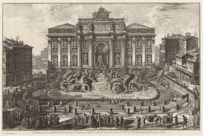 Perspective View of the Large Fountain of the Acqua Virgine, called the Trevi Fountain Architecture by Nicola Salvi, from Views of Rome by Giovanni Battista Piranesi