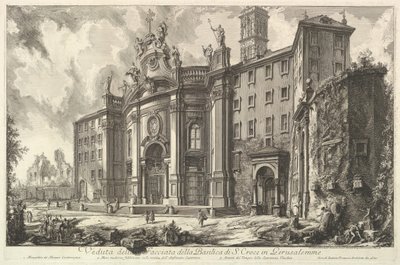 View of the Façade of the Basilica of S. Croce in Gerusalemme [the Holy Cross in Jerusalem], ca. 1750 by Giovanni Battista Piranesi