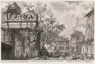 View of the Temple of Vespasian and Titus, called the Temple of Jupiter the Thunderer, from the series Vedute di Roma by Giovanni Battista Piranesi