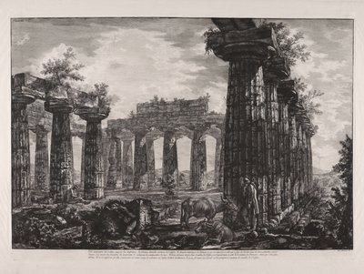 Interior View of the So-called College of the Anfictions, from "Different Views of ... Pesto" (Different Views of ... Paestum) by Giovanni Battista Piranesi