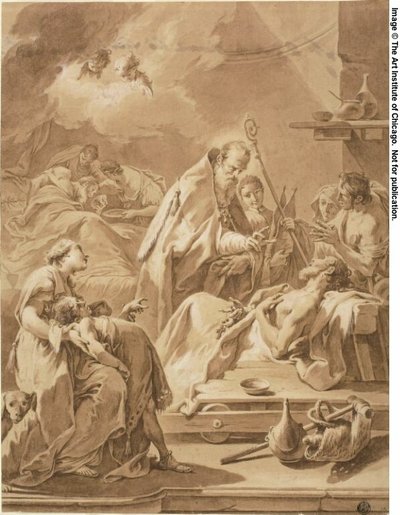 Saint Gilbert Visits the Sick by Giovanni Battista Pittoni the Younger
