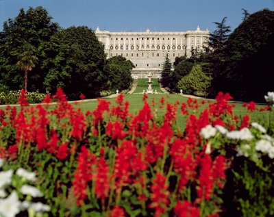 Palacio Real from the gardens, begun in 1738 by Giovanni Battista Sacchetti