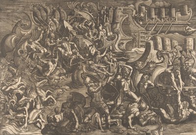 The Trojans repulsing the Greeks, 1538 by Giovanni Battista Scultori