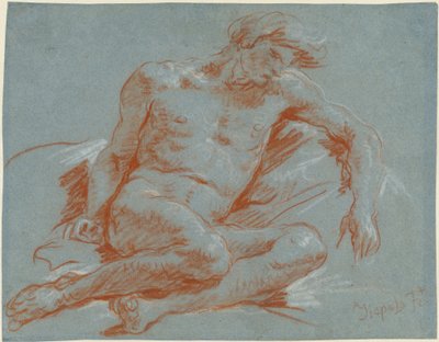 A Seated Male Nude by Giovanni Battista Tiepolo