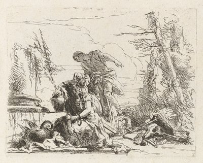 A Woman with Her Arms in Chains and Four Other Figures, from Various Capriccios by Giovanni Battista Tiepolo