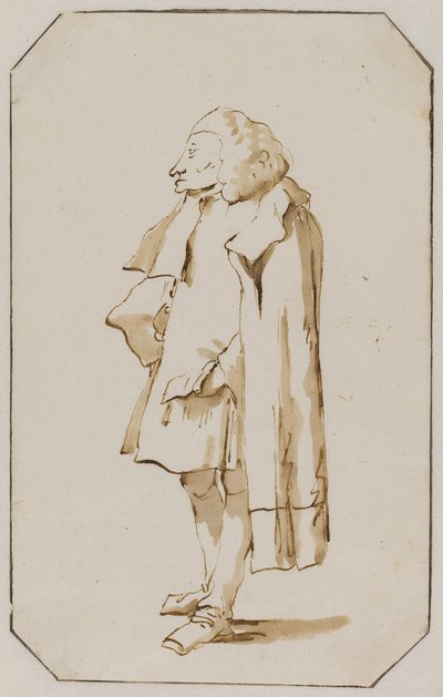 Caricature of a Standing Man in a Cape by Giovanni Battista Tiepolo