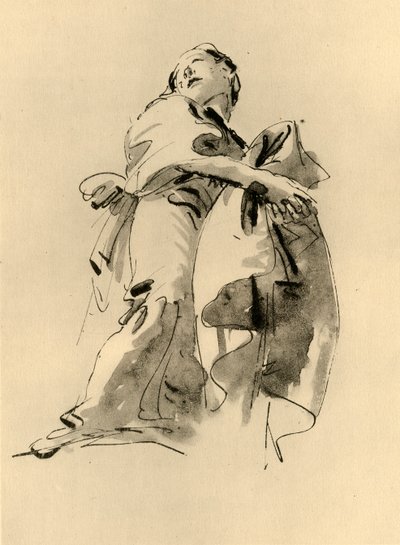 Woman Bending to the Right but Looking Up by Giovanni Battista Tiepolo