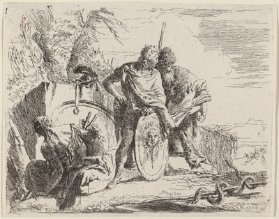 Young Soldier with Philosopher and Seated Woman by Giovanni Battista Tiepolo