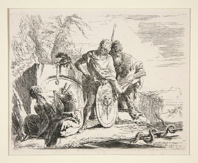 Young Soldier with Philosopher and Seated Woman, from the series Vari Capricci by Giovanni Battista Tiepolo