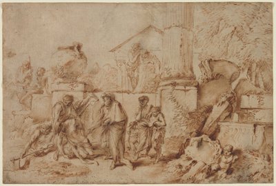 Tobit Burying the Dead by Giovanni Benedetto (1609-64) Castiglione