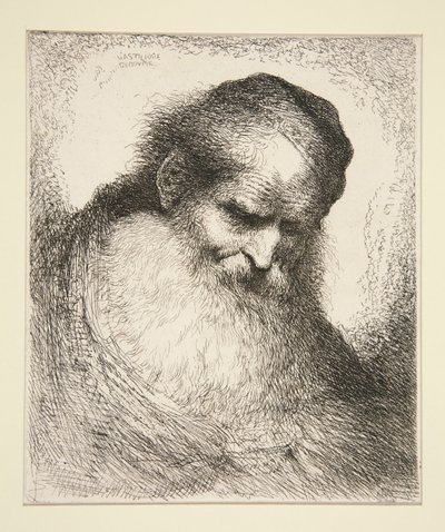 Old Man with a Beard Facing Front (from Series of Large Oriental Heads) by Giovanni Benedetto Castiglione