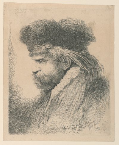 Portrait of a Man with a Fur Cap by Giovanni Benedetto Castiglione