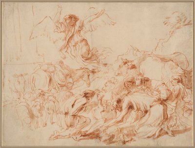 The Angel Departing from the Family of Tobit by Giovanni Benedetto Castiglione