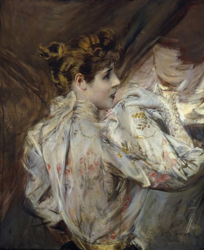 Portrait of a Young Woman in Profile, Eleonora Duse by Giovanni Boldini