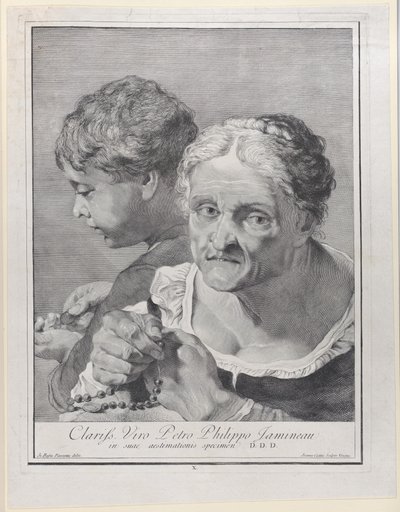 Old Woman with a Rosary and a Boy Counting Coins by Giovanni Cattini