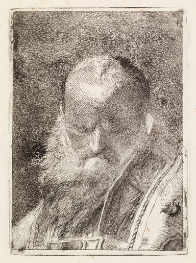 A Bishop (Head of an Old Man) by Giovanni Domenico Tiepolo