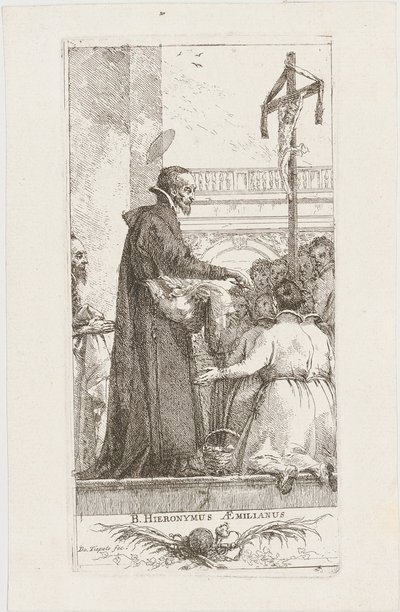 Saint Jerome Æmilianus Distributing Alms by Giovanni Domenico Tiepolo