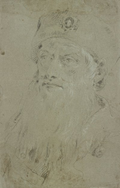 Head of a Bearded Oriental by Giovanni Domenico Tiepolo