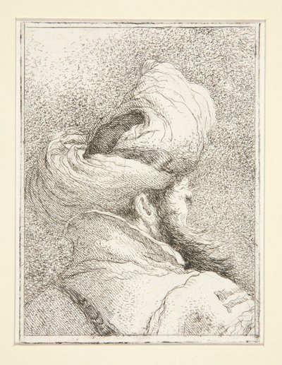 Head of a Turk, from the series Collection of Heads, Book Two by Giovanni Domenico Tiepolo