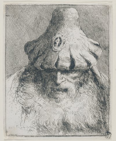 Old Man with Conical Hat by Giovanni Domenico Tiepolo