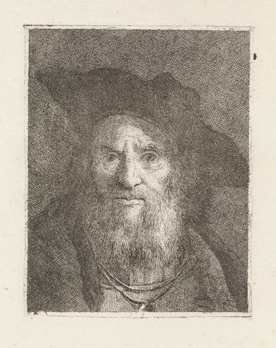 Old Man with a Hat, from the Collection of Heads by Giovanni Domenico Tiepolo