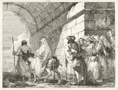 The Holy Family Passes under a City Arch by Giovanni Domenico Tiepolo