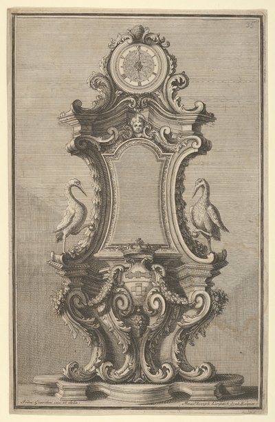 Design for a Clock, from Disegni Diversi, 1714 or 1750 by Giovanni Giardini