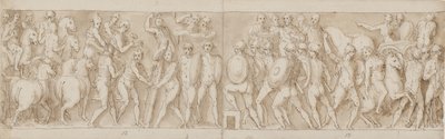 End of a march by the emperor with his legionaries and guards; the Romans building a camp; the Romans on a march with the emperor by Giovanni Guerra