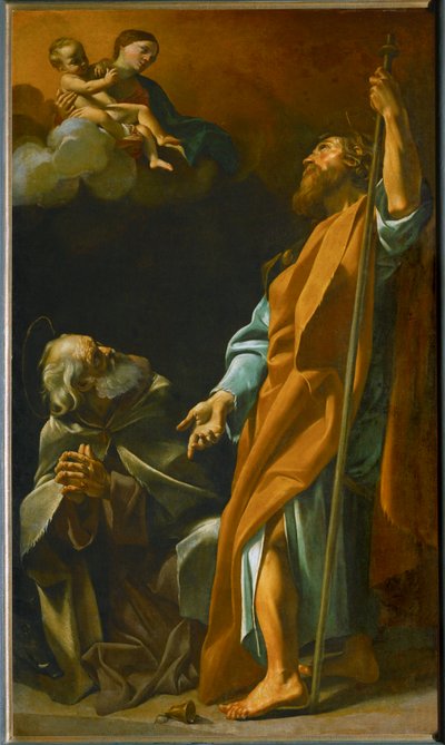 Saint Mary Appears to Hermits Paul and Antonius by Giovanni Lanfranco