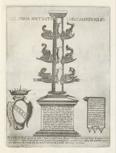 Colonna rostrata (Modern and Ancient Monuments and Buildings in Rome) by Giovanni Maggi