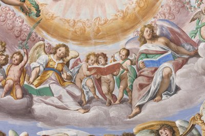 Angels and putti singing (detail) by Giovanni Mauro della Rovere
