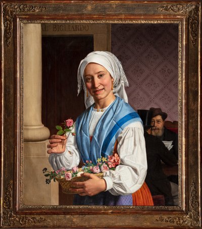 Girl with a Basket, Inside the Billiard Room by Giovanni Pagliarini