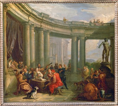 Concert in a Circular Colonnade of Doric Style by Giovanni Paolo Pannini or Panini
