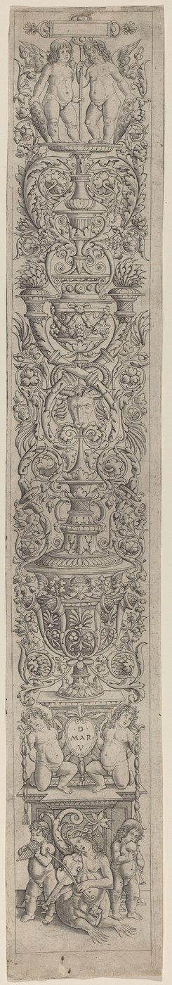 Ornament Panel: Nereid and Two Children Playing Musical Instruments by Giovanni Pietro Birago and Zoan Andrea