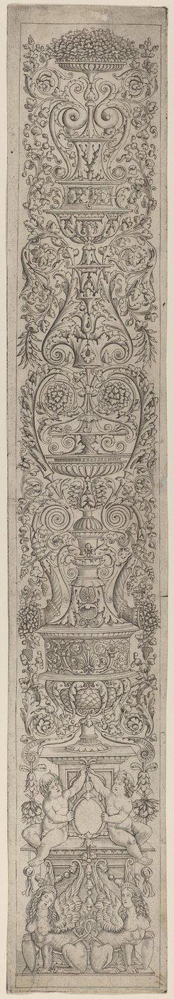 Ornament Panel: Two Sphinxes Supporting Shields by Giovanni Pietro Birago and Zoan Andrea