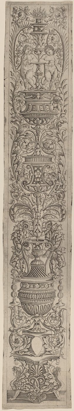 Ornament Panel: Two Sphinxes and Two Children Holding Palms by Giovanni Pietro Birago and Zoan Andrea
