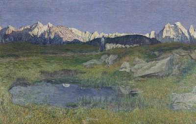 Alpine Landscape at Sunset by Giovanni Segantini