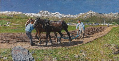 Plowing by Giovanni Segantini